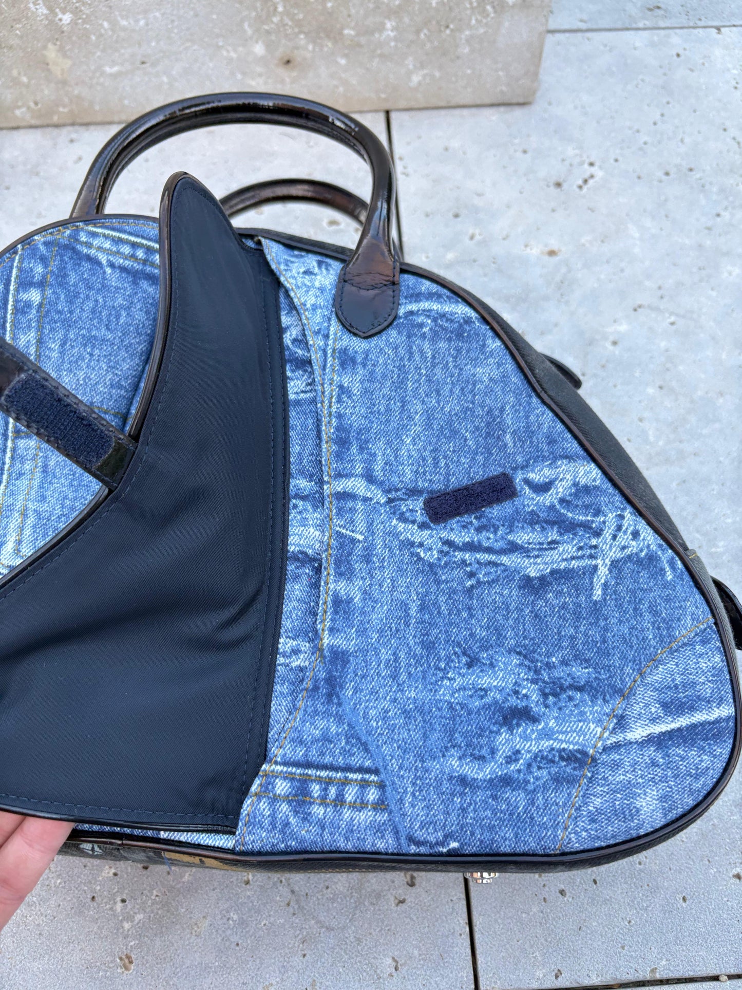 CHRISTIAN DIOR. Bolso Speedway Saddle denim
