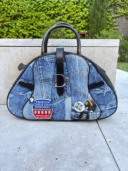 CHRISTIAN DIOR. Bolso Speedway Saddle denim