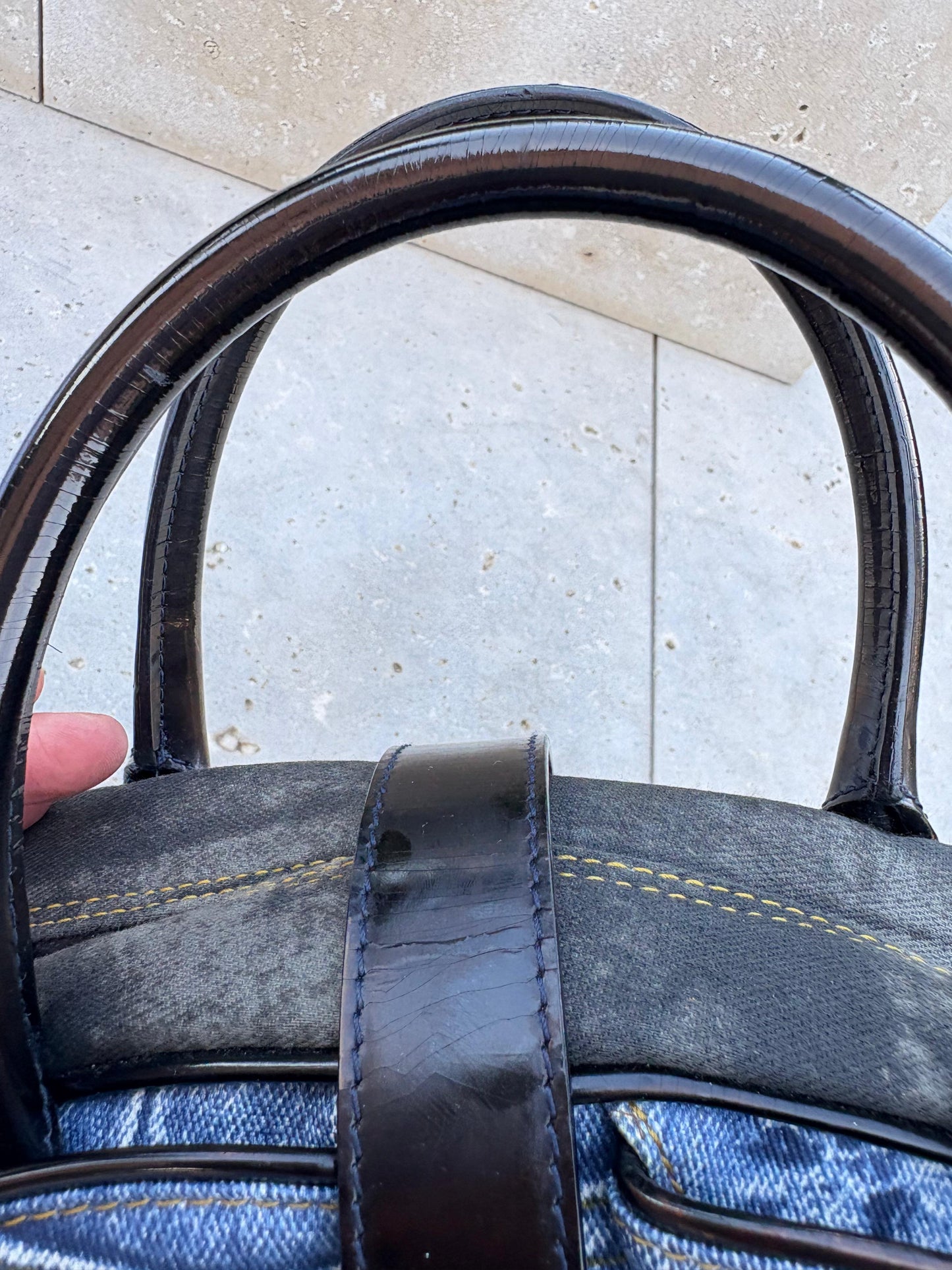 CHRISTIAN DIOR. Bolso Speedway Saddle denim