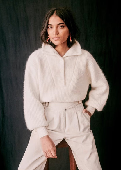 SÉZANE. Denim beige pinzas