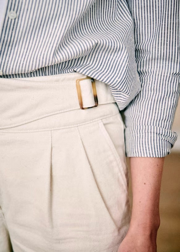 SÉZANE. Denim beige pinzas