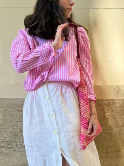 ZARA. Camisa rosa rayas