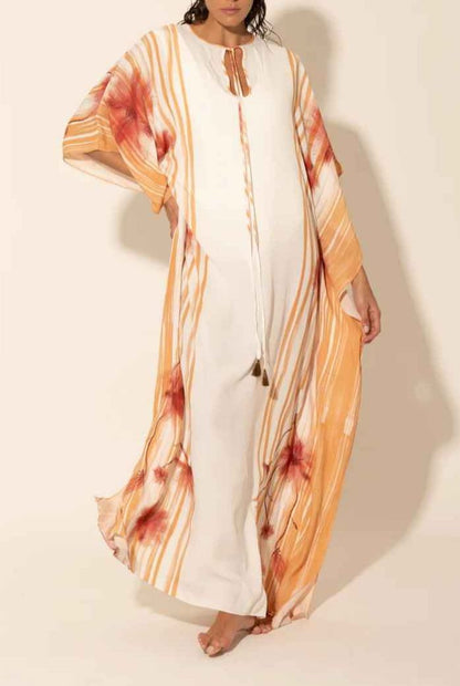 SOLLER. Vestido booho con estampado