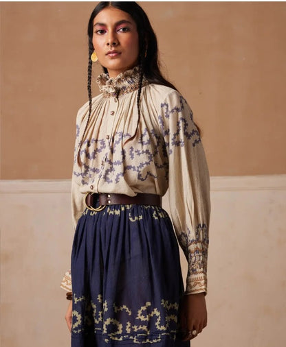 CORD. Blusa volumen estampada