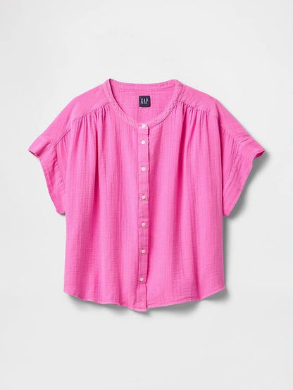 GAP. Blusa fucsia muselina