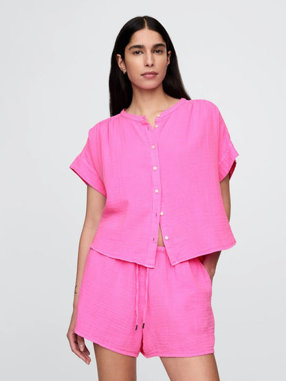 GAP. Blusa fucsia muselina