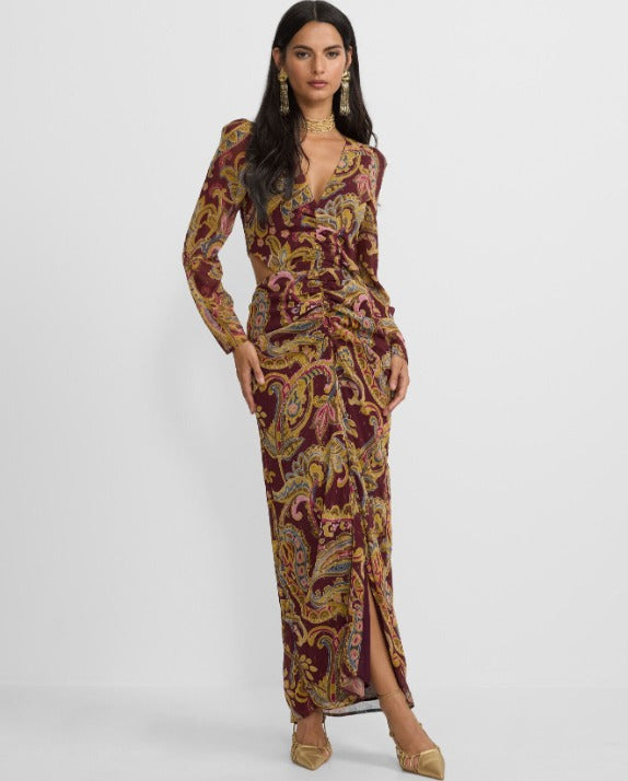 SILBON. Vestido estampado aberturas