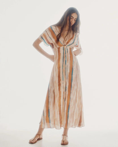 SLOWLOVE. Vestido largo fluido estampado