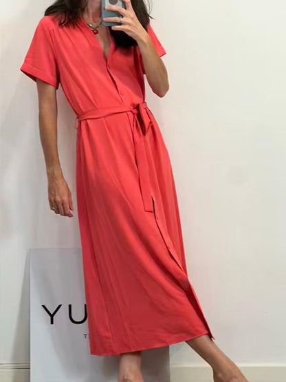 POLÍN ET MOI. Vestido largo camisero fluido