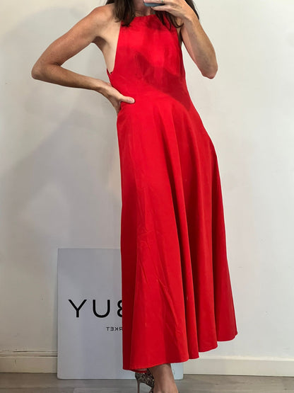 ZARA. Vestido midi  vuelo detalle espalda