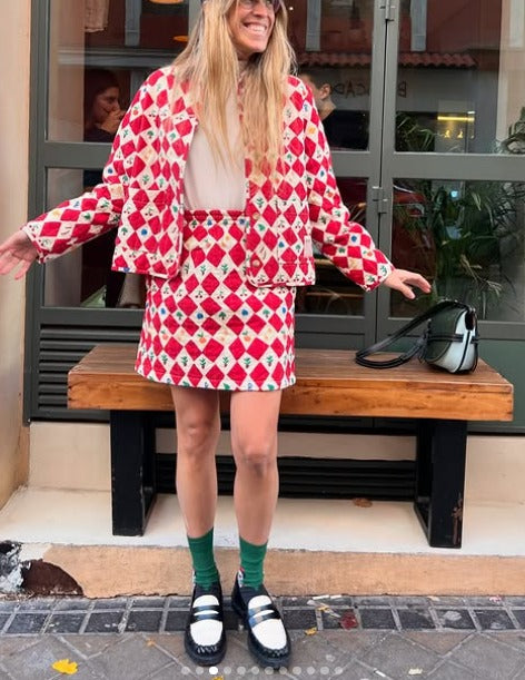 BOBO CHOSES. Falda corta estampada textura