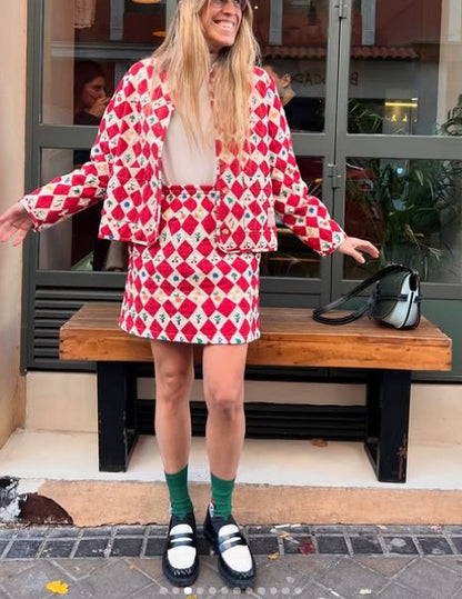 BOBO CHOSES. Falda corta estampada textura