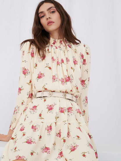 MAJE. Vestido corto estampado fluido