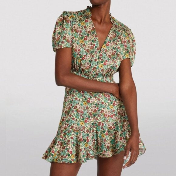 SANDRO. Vestido corto estampado floral