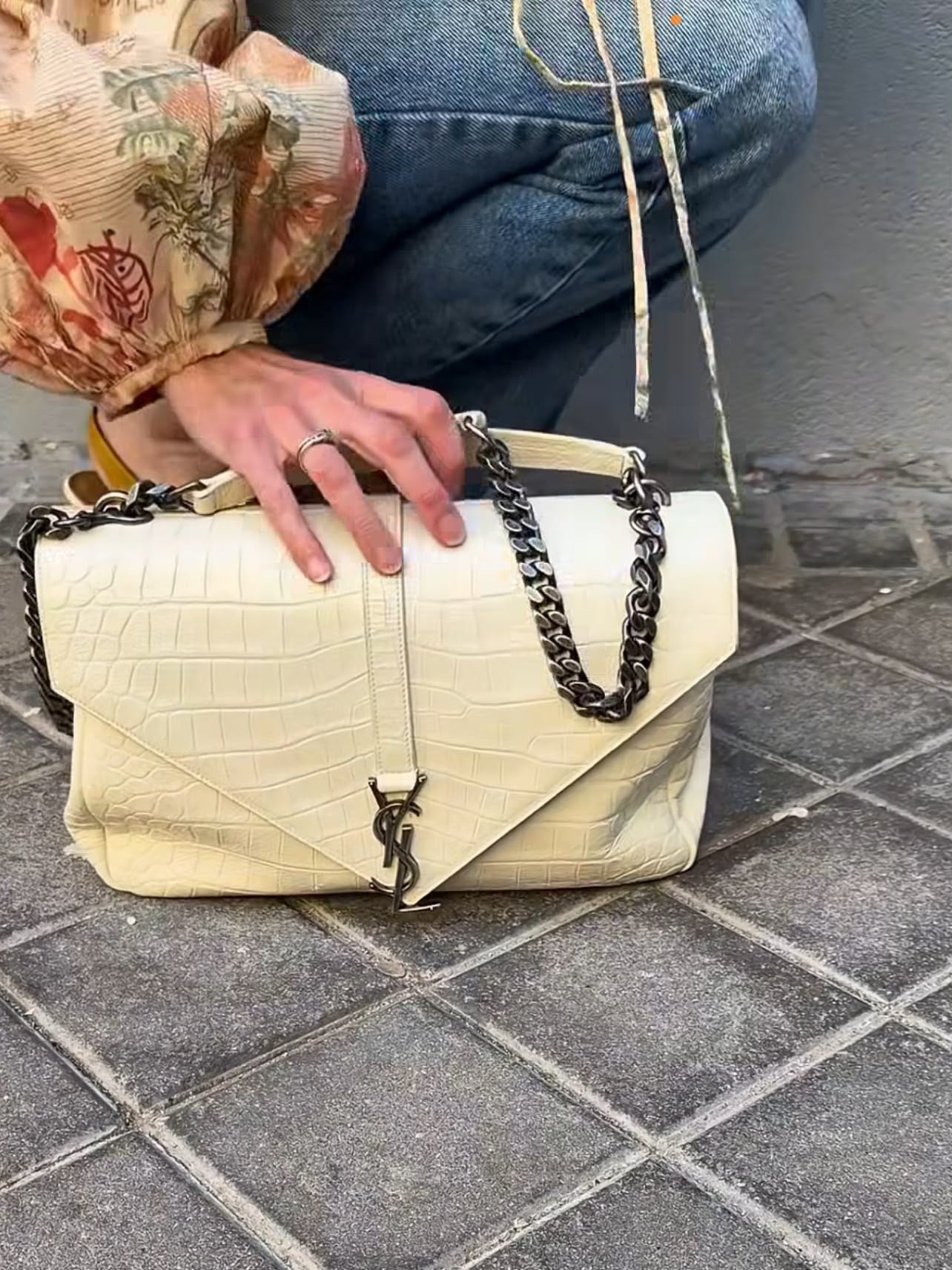 YVES SAINT LAURENT. Bolso collage large piel