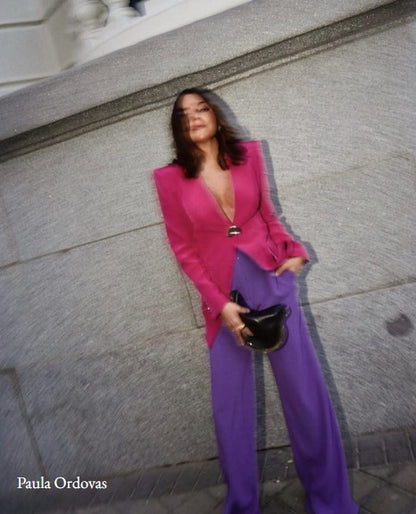 CLARO Couture. Americana rosa hombreras