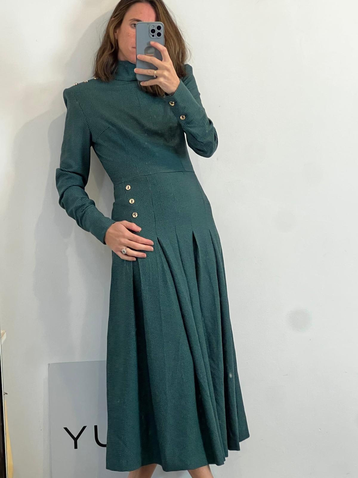 IQ COLLECTION. Vestido largo tablas