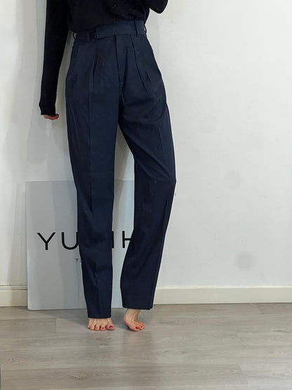 MASSIMO DUTTI STUDIO. Pantalón azul pinzas lana