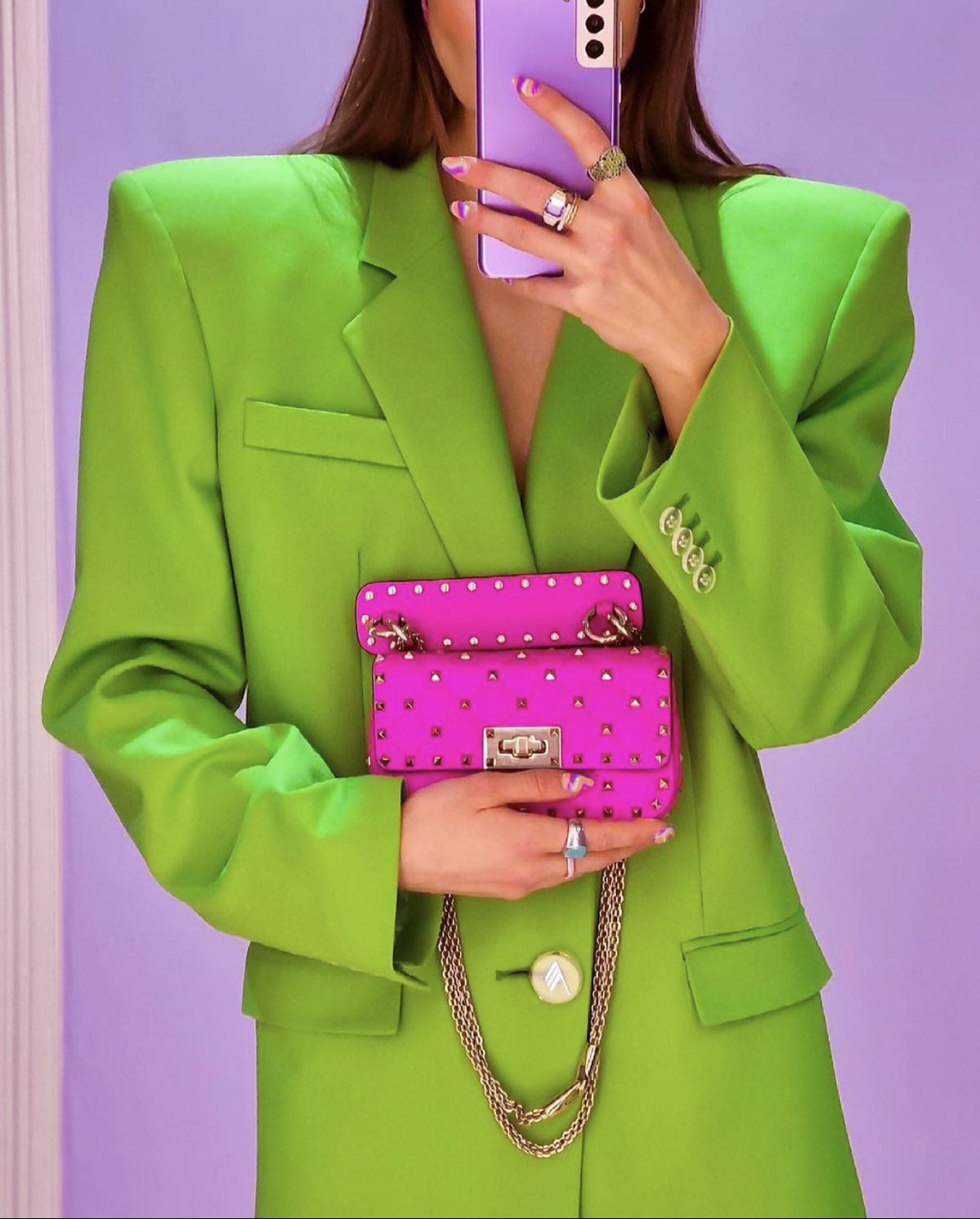 THE ATTICO. Blazer verde hombreras