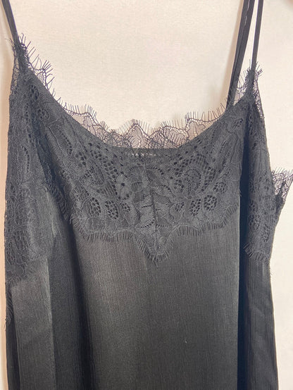 ZARA. Vestido lencero satinado. T.XS