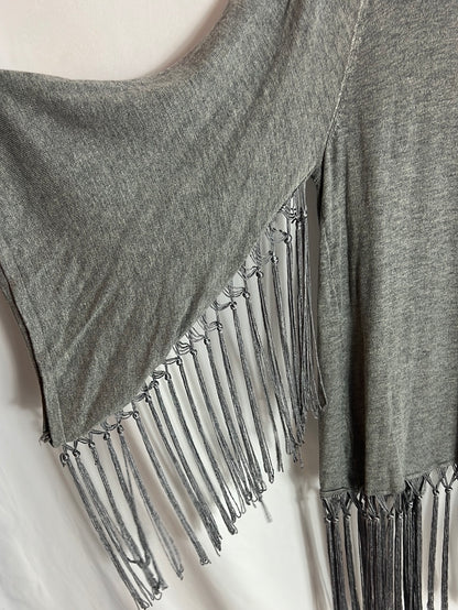 LAETITIA MEM. Cárdigan flecos gris. T M