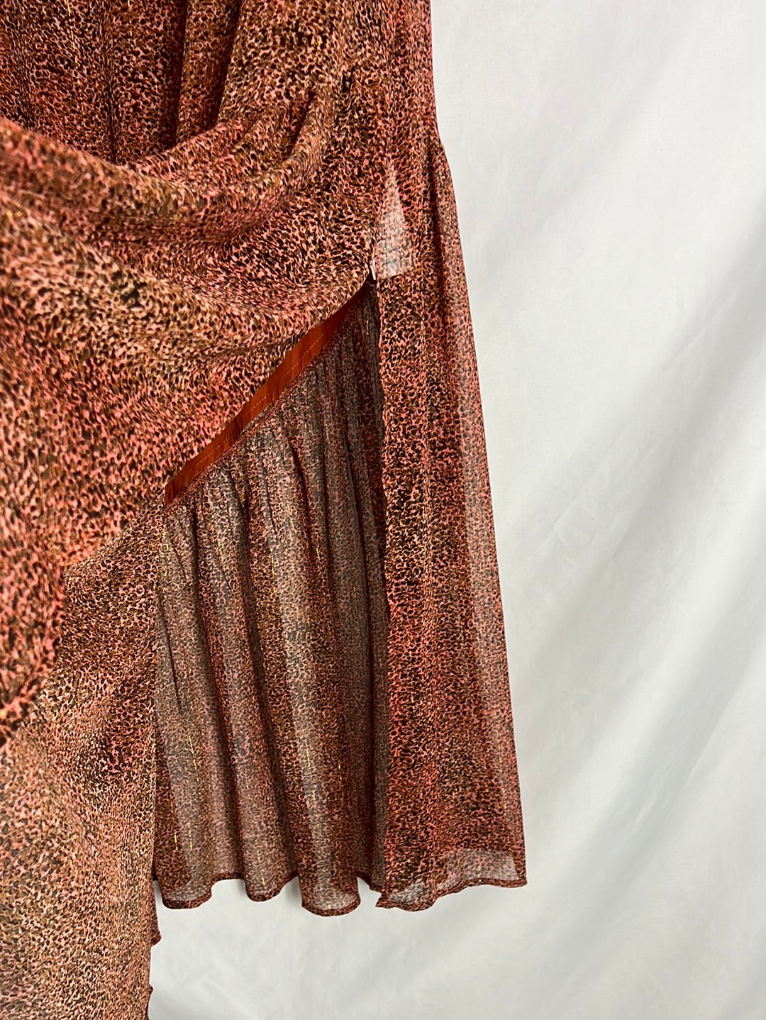 GRACE&MILA. Falda larga estampada hilos dorados. T S