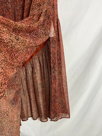 GRACE&MILA. Falda larga estampada hilos dorados. T S