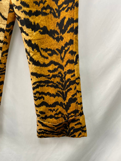ESSENTIEL.Pantalones pinzas animal print T.38