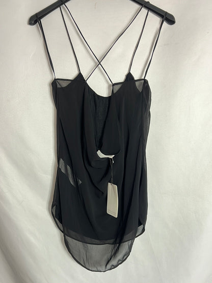 ZARA. Top negro tirantes detalles espalda. T S