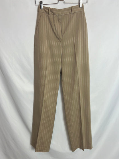MANGO. Beige wide-leg trousers. Size XS