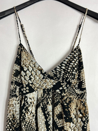 ZARA. Vestido corto animal print textura. T S