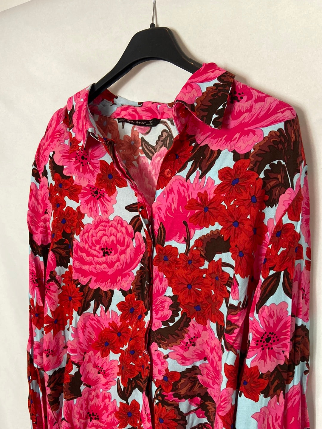 ZARA. Camisa estampado flores  T. XL
