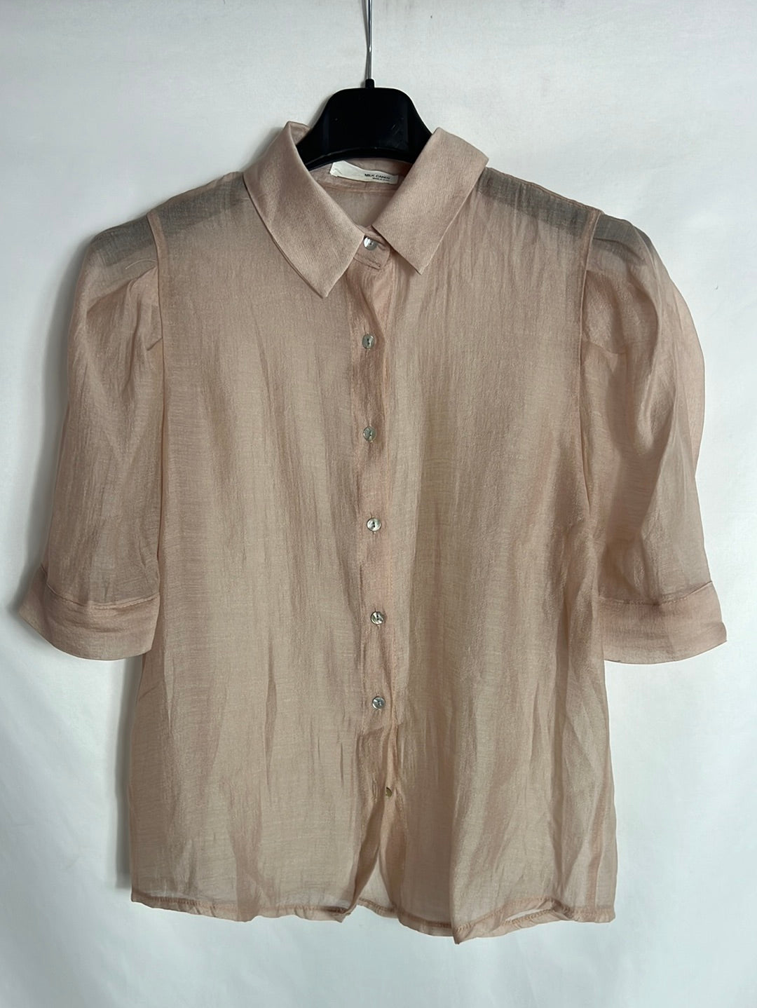 MILK CANDY. Blusa semitransparente rosa palo. T S