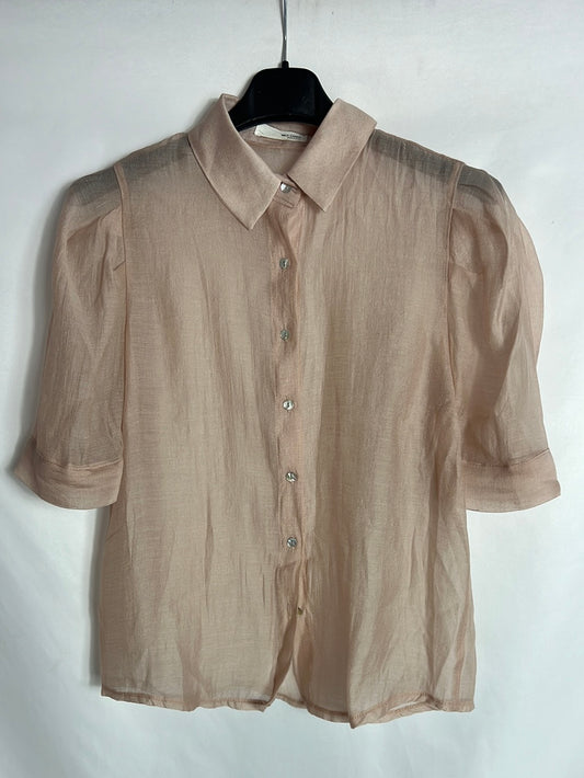 MILK CANDY. Blusa semitransparente rosa palo. T S