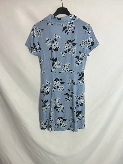 ASOS. Vestido corto camisero flores. T.XXS