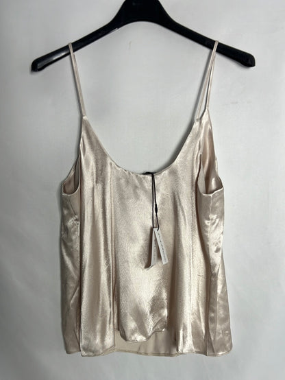 PRIMARK. Top beige satinado. T 38