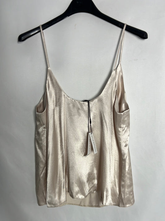 PRIMARK. Top beige satinado. T 38