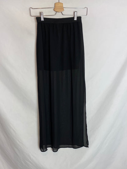 H&M. Falda larga transparencia. T.XS