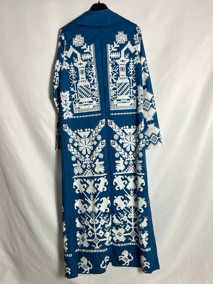 OTHERS. Long blue kimono with Ts print