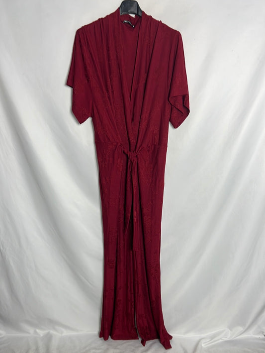 ZARA. Printed burgundy jumpsuit. TS