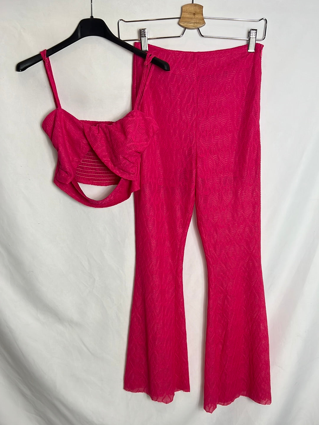 LOAVIES. total look pink texture T.xs