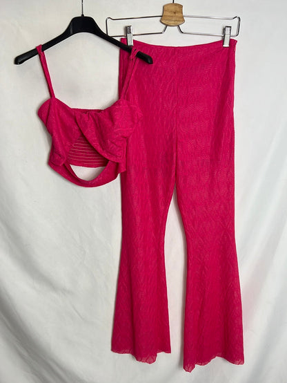 LOAVIES. total look pink texture T.xs