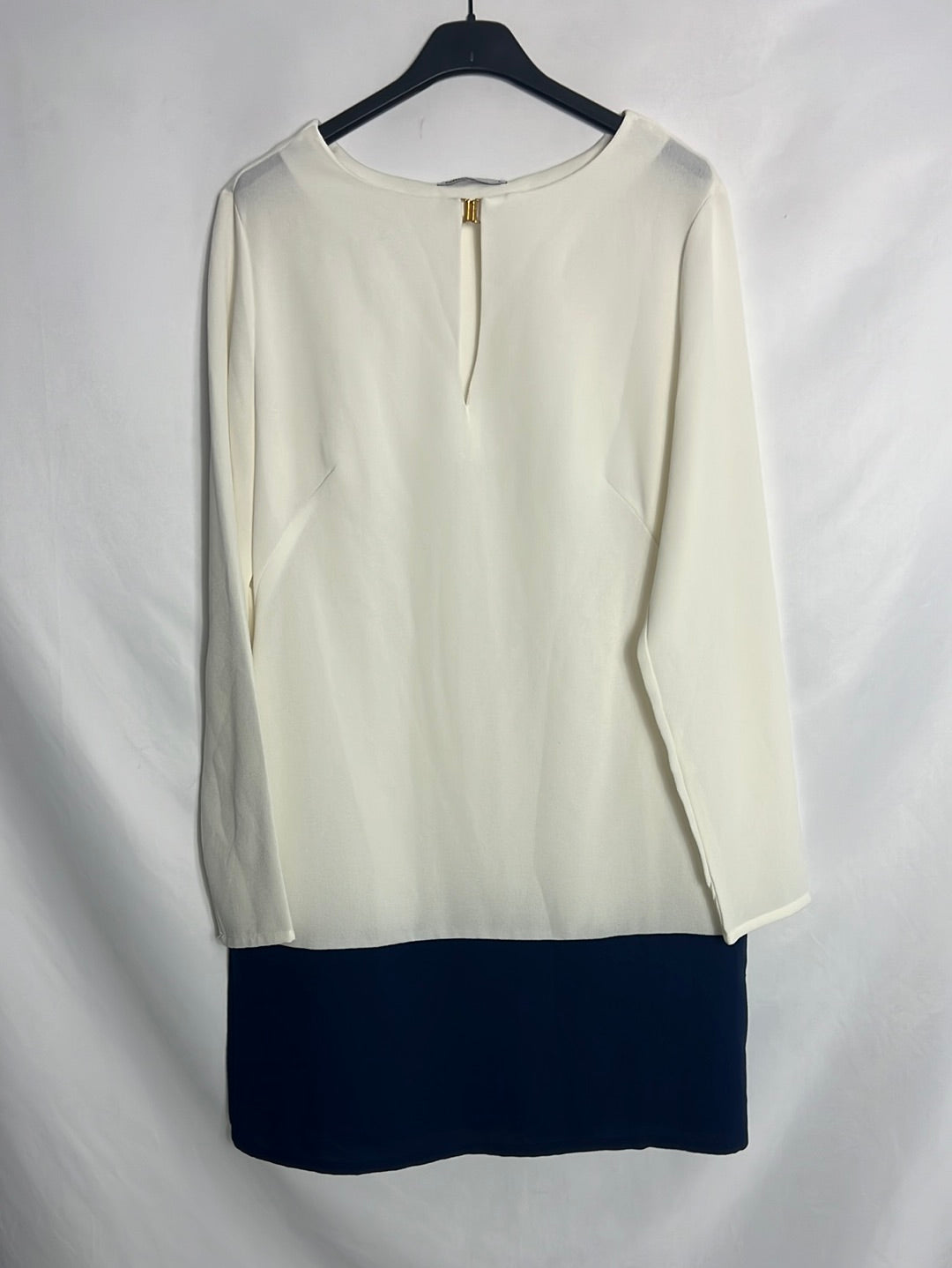 LEFTIES. Two-tone white and blue dress. TL