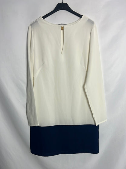 LEFTIES. Two-tone white and blue dress. TL