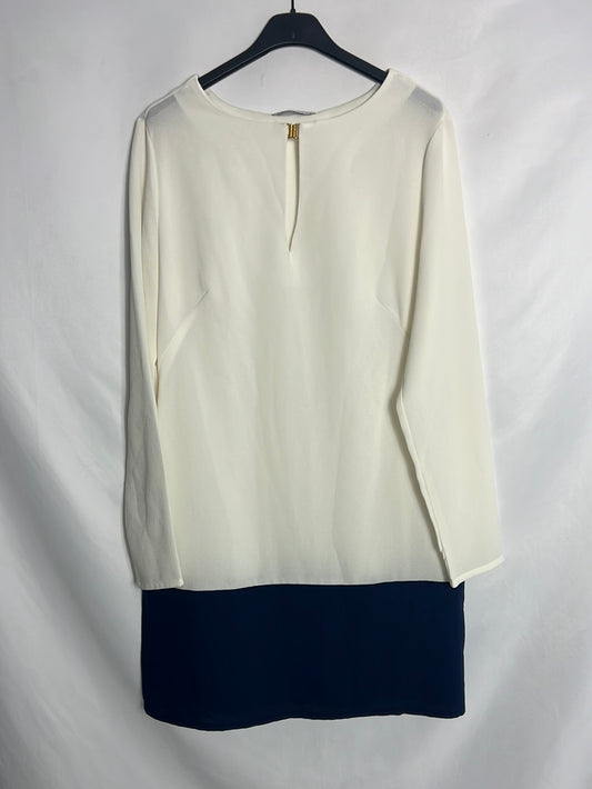 LEFTIES. Two-tone white and blue dress. TL