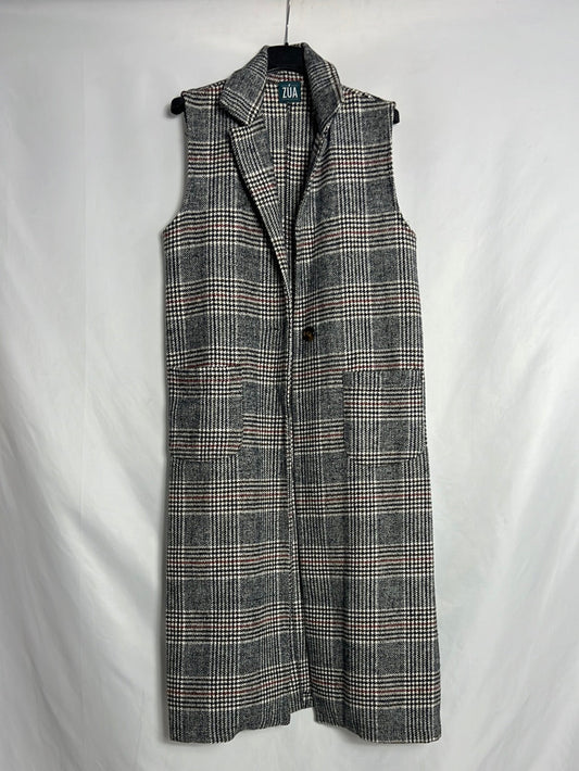 ZÚA. Chaleco largo pata de gallo. TU