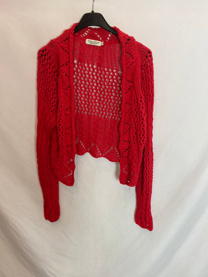 Others. Red crochet cardigan. TM