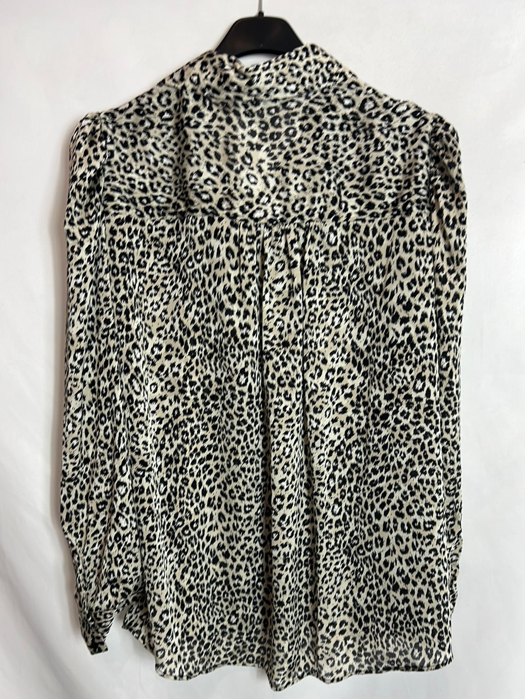 ZARA. Animal print blouse with puffed sleeves. TL