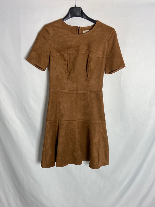 BIMANI. Vestido antelina marrón T.34