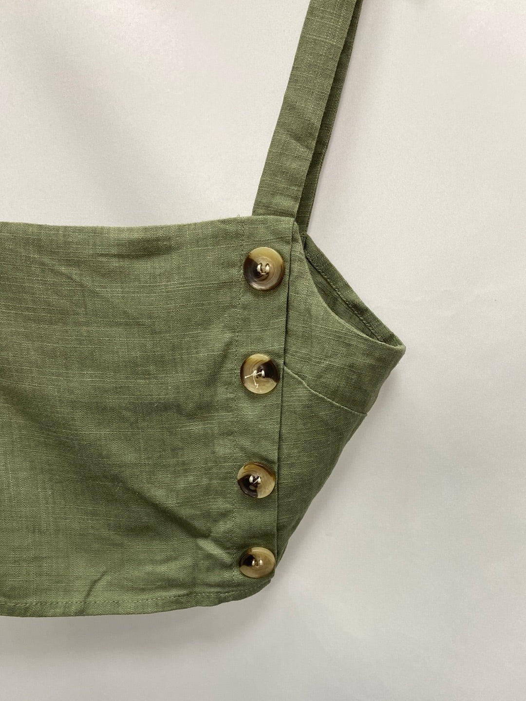 ZAFUL.Croptop lino verde T.S